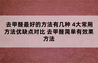 去甲醛最好的方法有几种 4大常用方法优缺点对比 去甲醛简单有效果方法